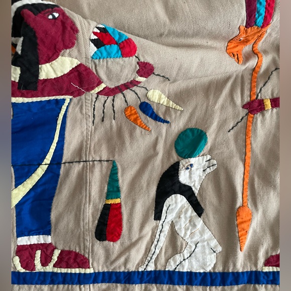 VINTAGE Quilted Egyptian Motif Kaftan - Picture 6 of 6